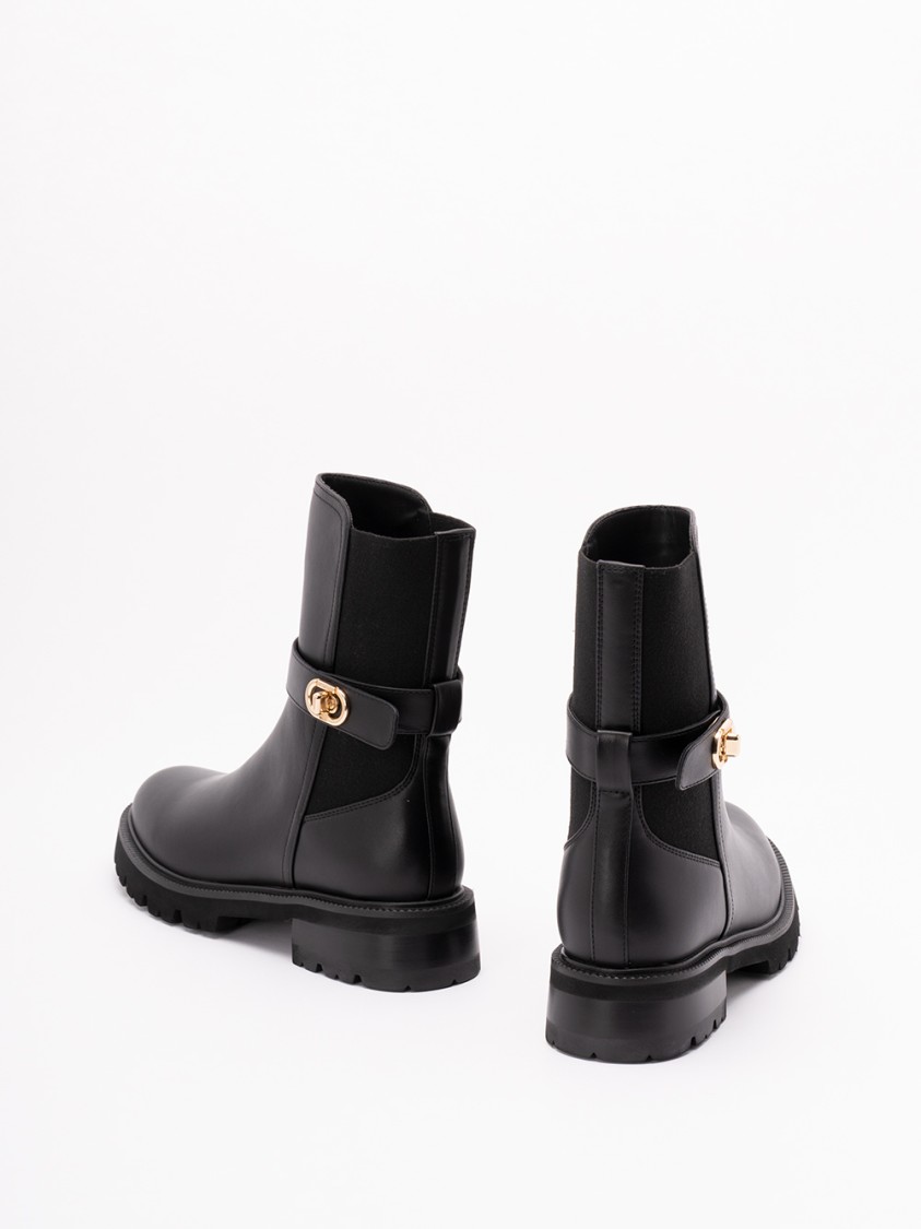 Twinset Twin-set Black Polyurethane Boots In Multi