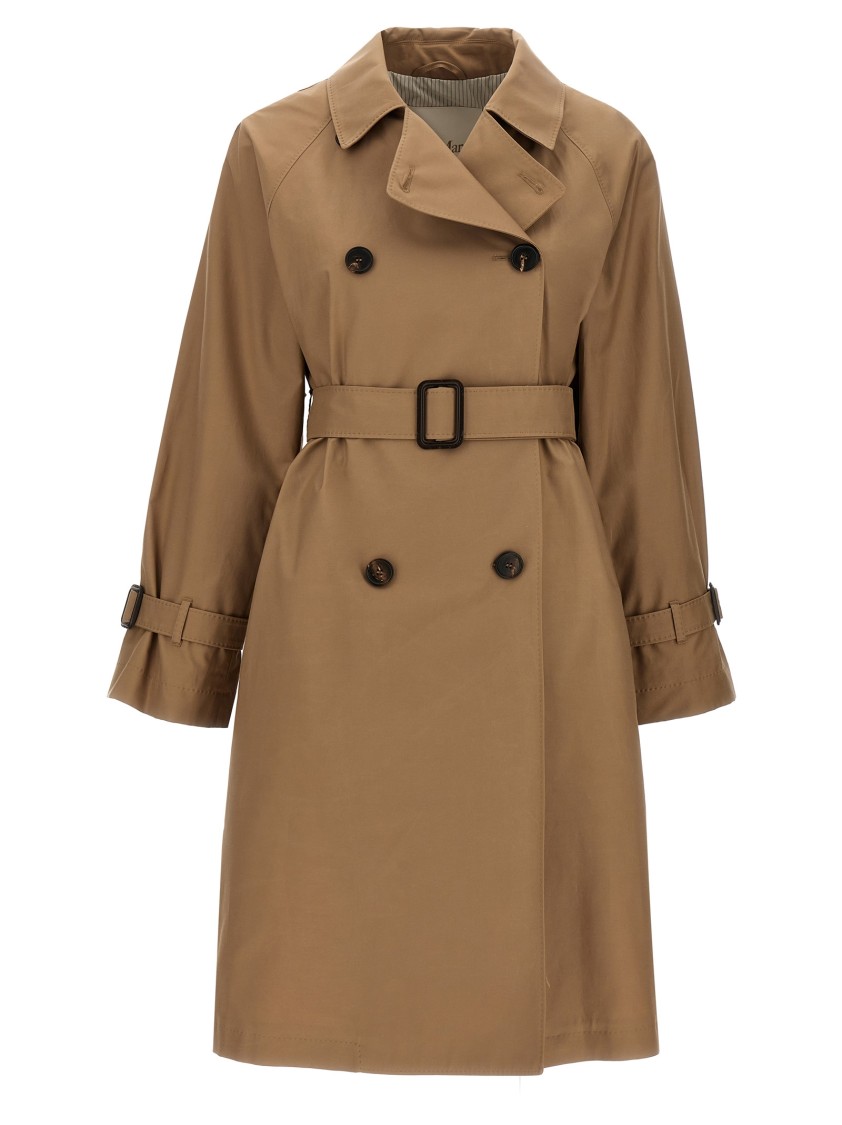 Max Mara Beige Strench Trench Coat In Brown