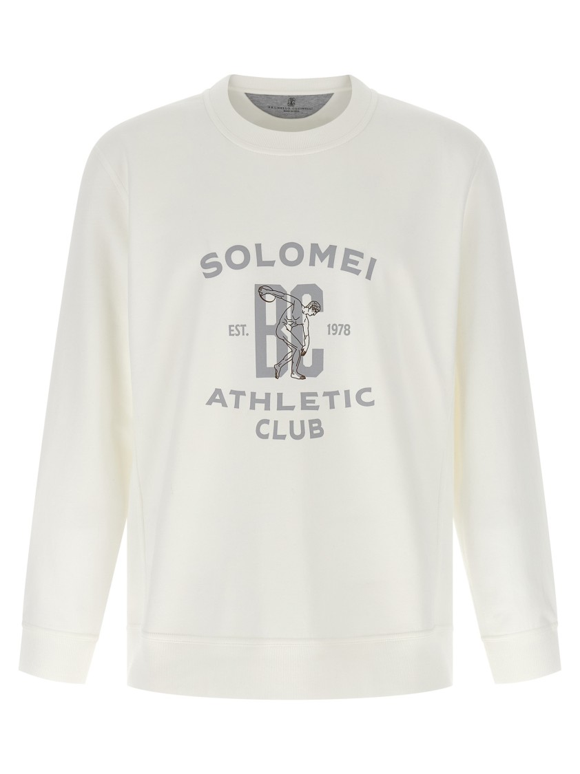 Brunello Cucinelli Maxi Print Sweatshirt In White