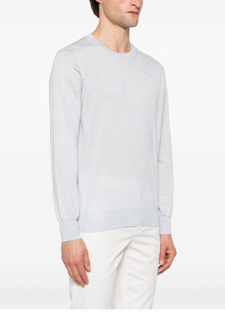 Brunello Cucinelli Lightweight Crew Neck Sweater With Soft Texture In White