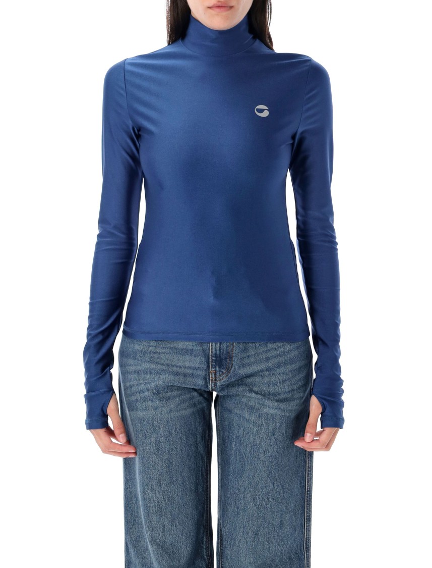 Coperni Second Skin Turtleneck In Blue