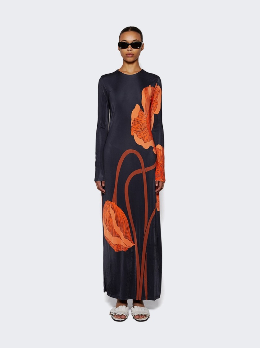 Johanna Ortiz Colourful Allegory Ankle Dress In Multicolor