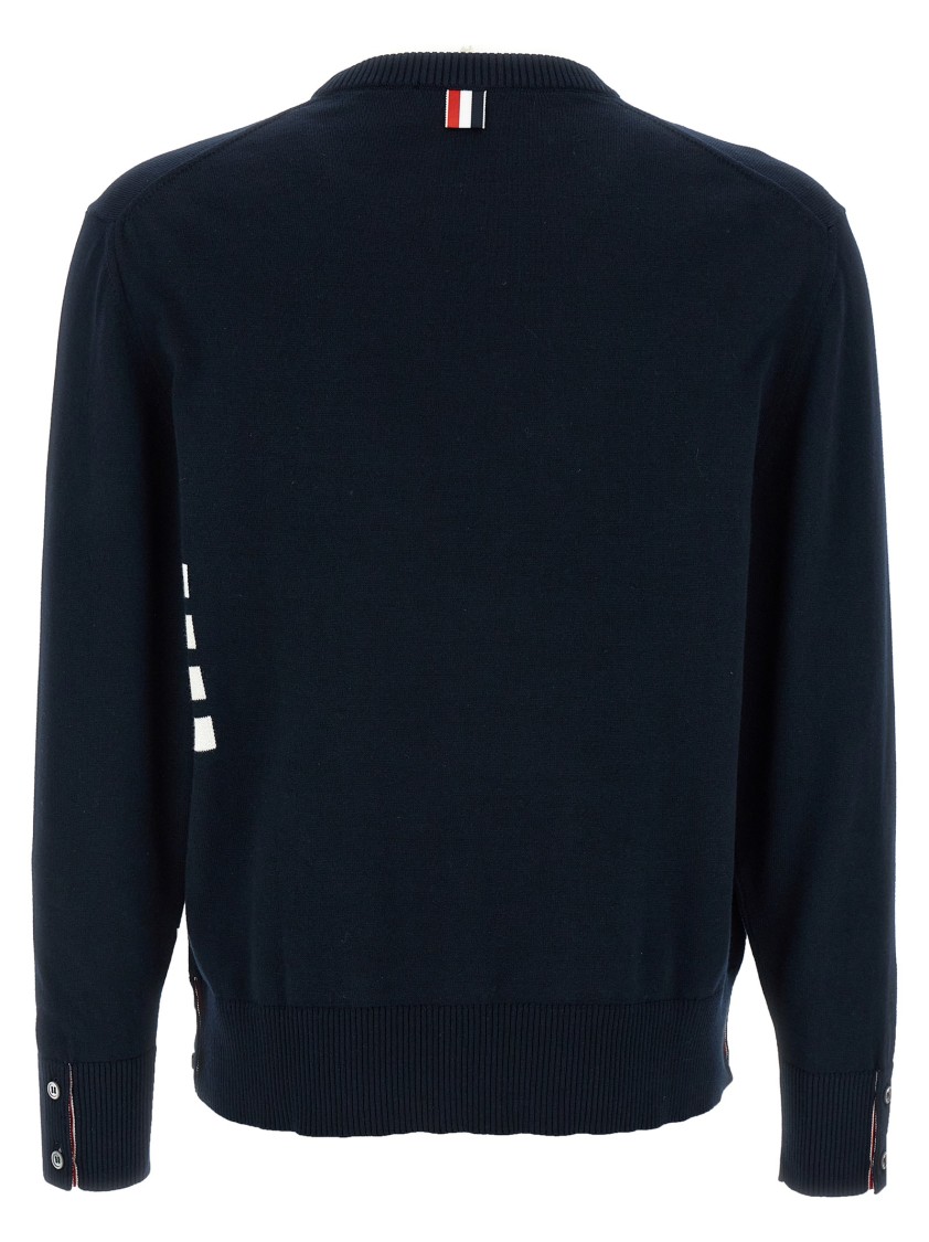 Thom Browne 4 Bar Sweaters And Cardigans In Blue