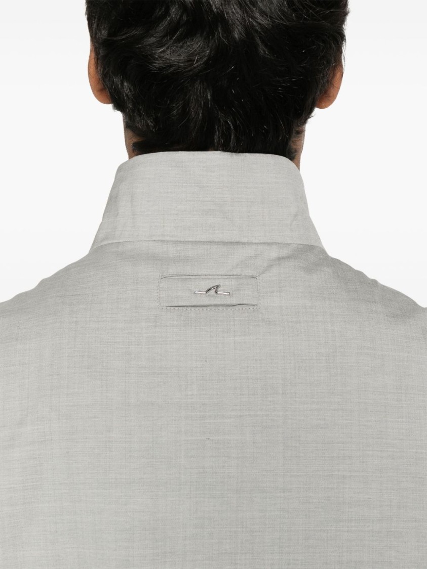 Shop Paul & Shark Light Grey Full Lining Gilet In White