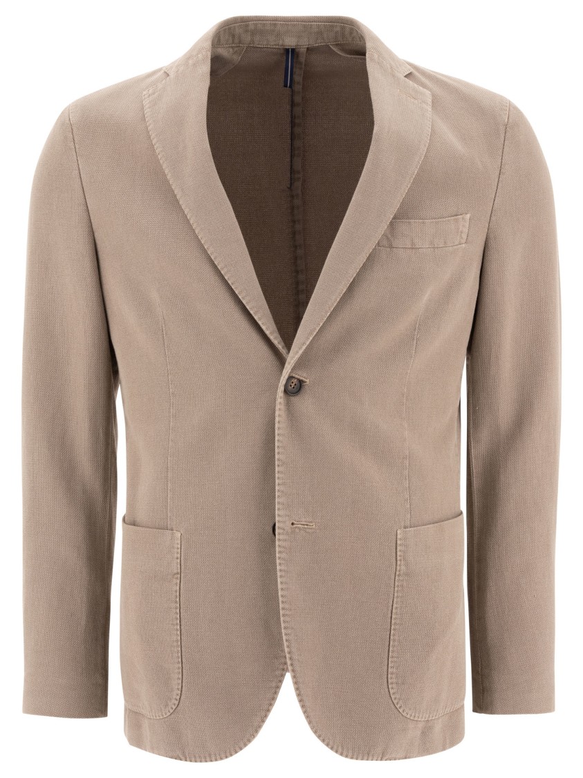 Incotex Tailored Jackets With Button Cuffs And Pockets In Brown