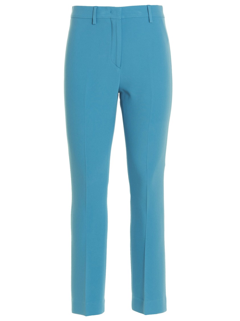 Etro Pleated Viscose Blend Tailored Pants In Blue