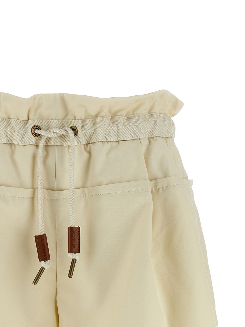 Moncler Relaxed Fit Bermuda Shorts With Elastic Waistband In Metallic