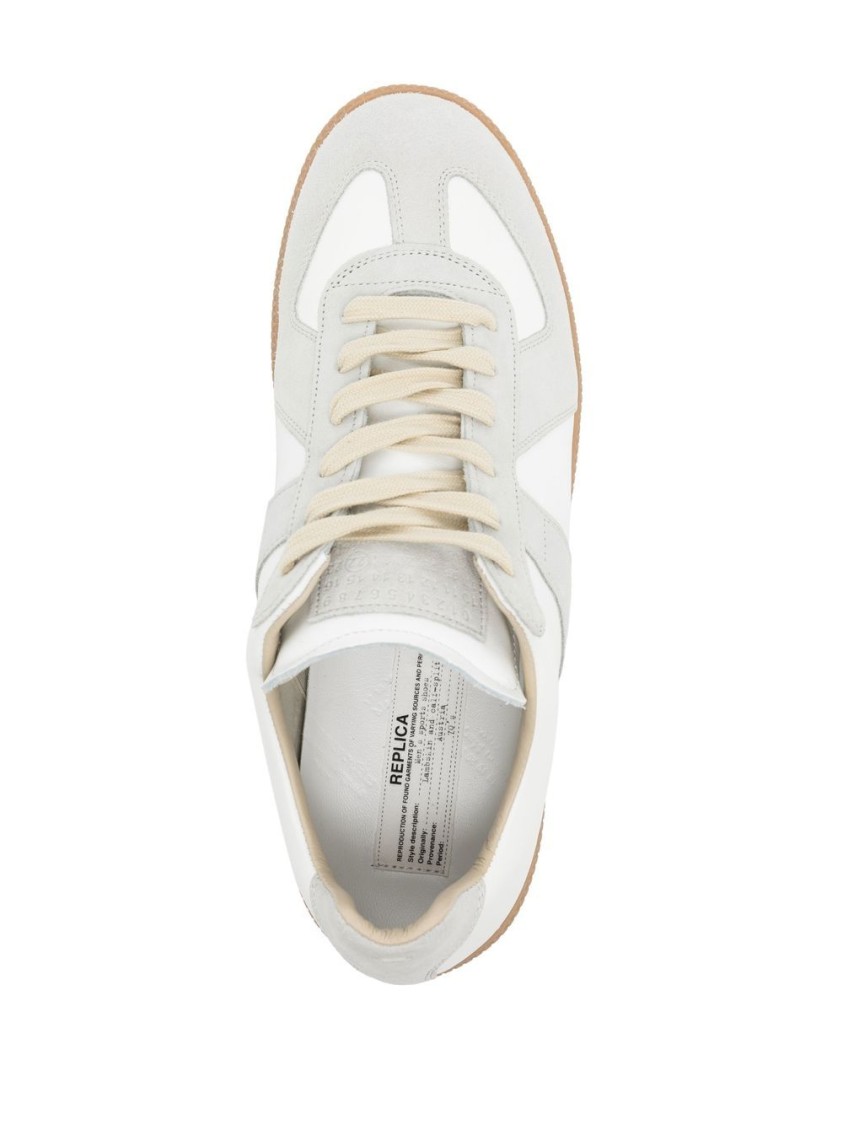Shop Maison Margiela White Leather Sneakers