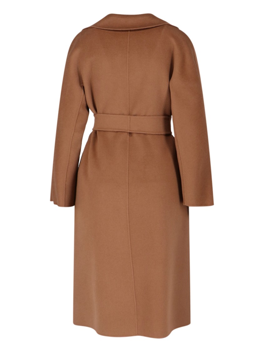 Max Mara Canneti Double Breasted Wool-cachemere Double Drap Long Coat Coats Brown In Brown