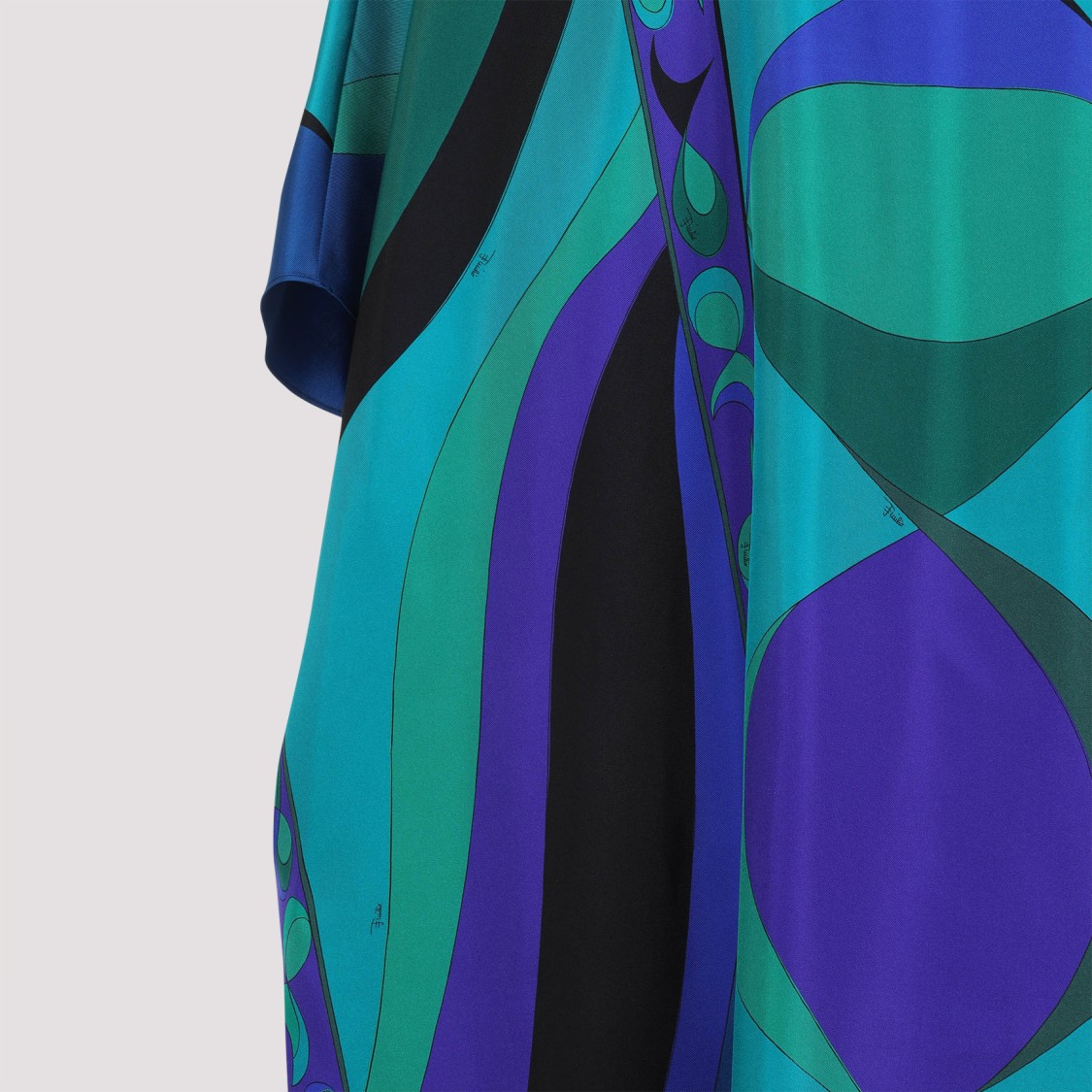 Pucci Pesci Print Maxi Kaftan In Blue