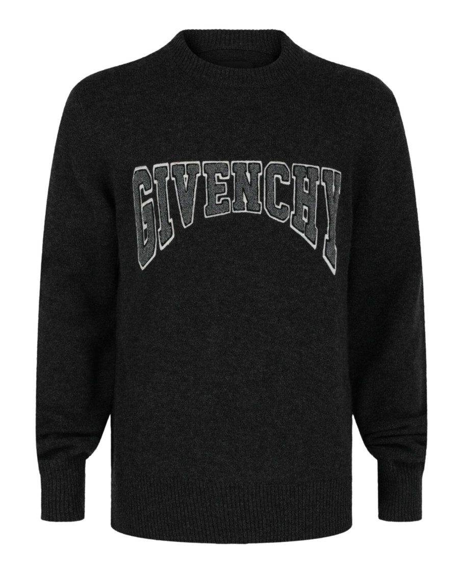 Givenchy Logo-patches Knitted Jumper In Black