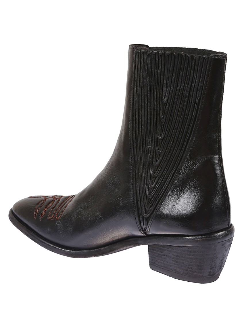 Fauzian Jeunesse Ankle Boots With Intricate Pleating And Pointed Toe In Black