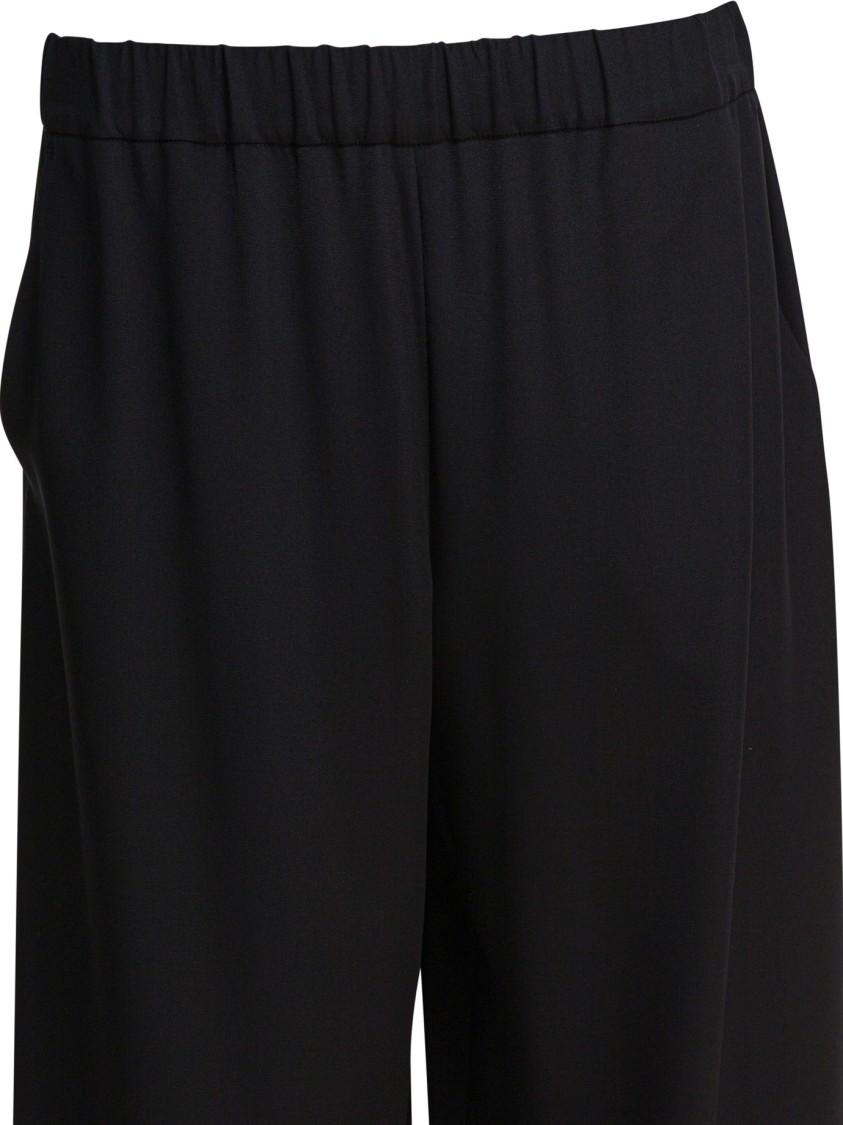 Max Mara Elastic Waistband Wide Leg Trousers In Black