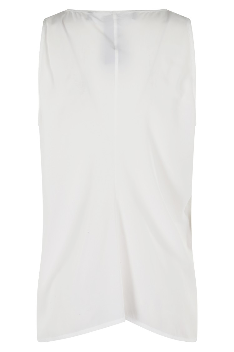 Federica Tosi White Crepe De Chine Sleeveless Top In White
