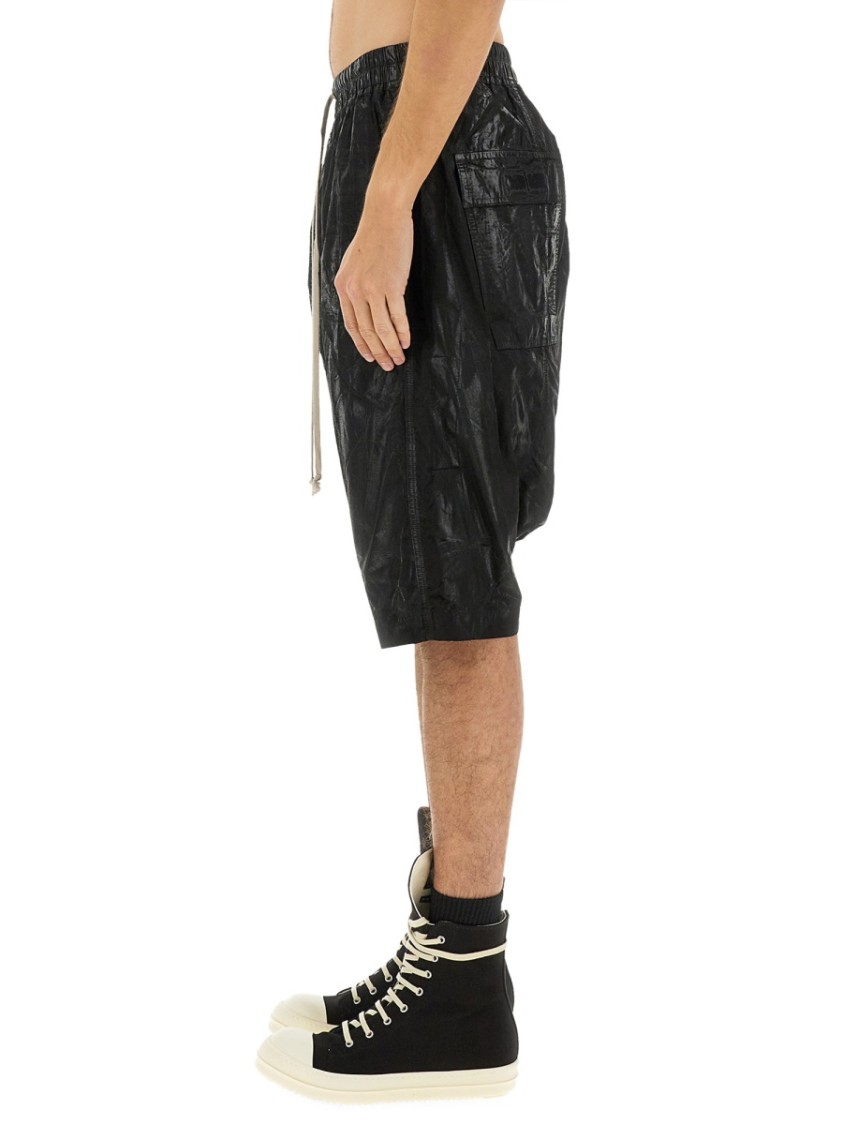 Shop Rick Owens Drkshdw Drkshdw By Rick Owens Relaxed-fit Bermuda Shorts With Textured Finish In Black