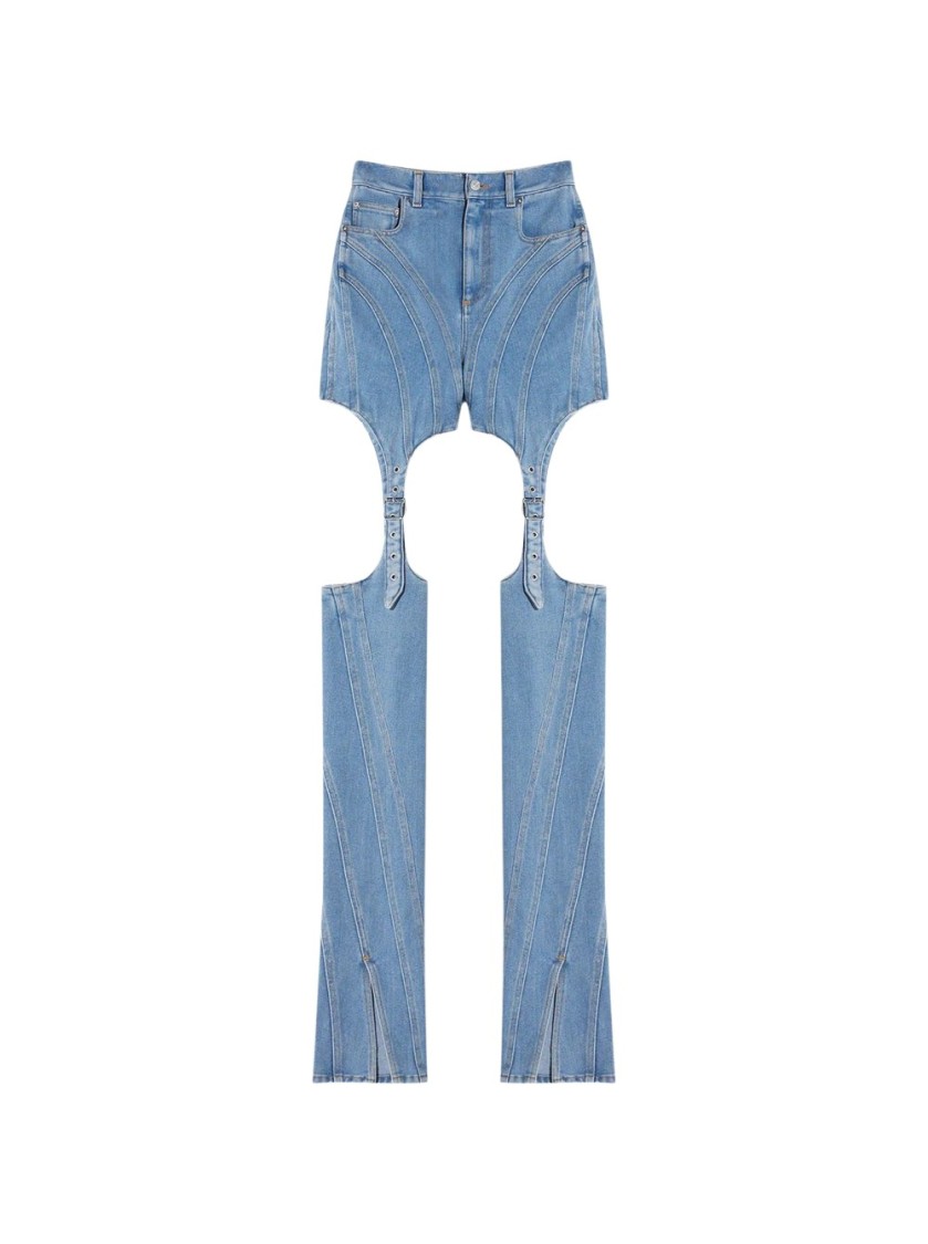 Mugler Buckled Chaps Skinny Jeans
