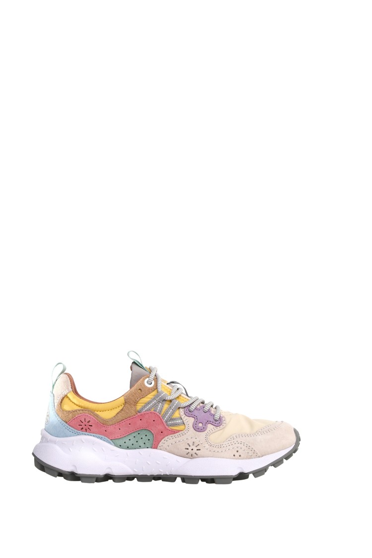 Flower Mountain Sneakers With Multicolored Suede Inserts In Multi