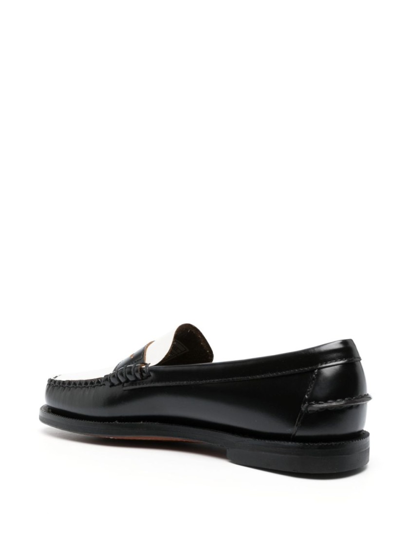 Sebago Loafer-style Black Flat Shoes With Refined Stitching In Black