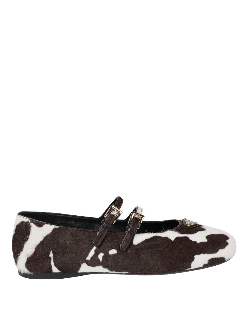 Prada Pointed Toe Flat Shoes In Brown