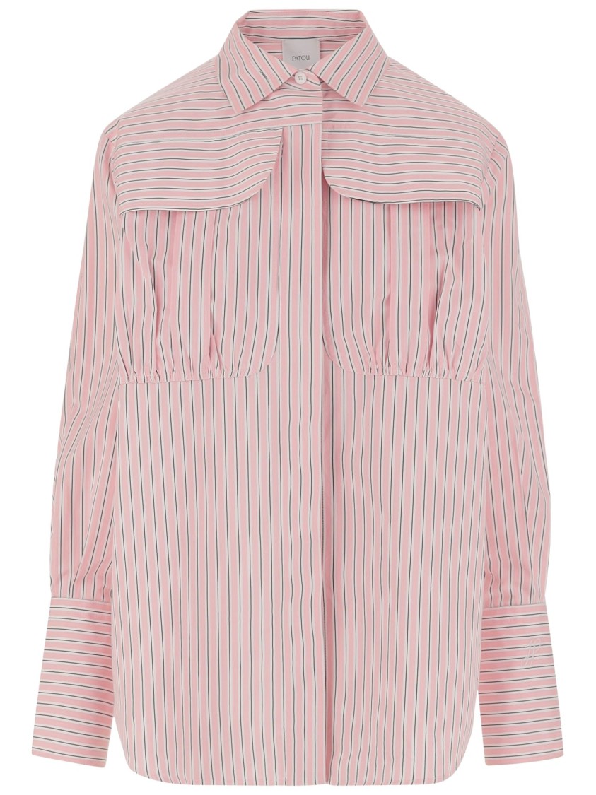 Patou Cotton Shirt With Striped Pattern In Pink