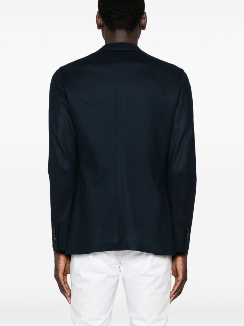 Boglioli Navy Blue Cotton Jacket In Blue