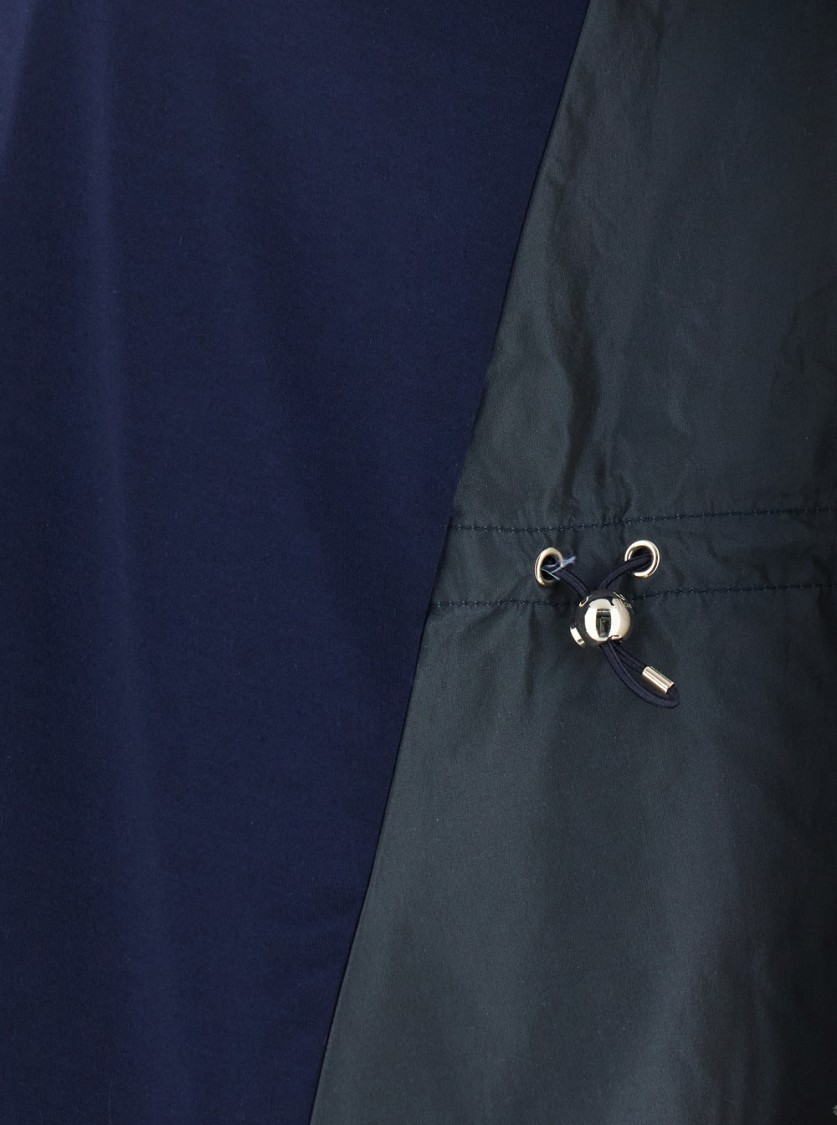 HERNO HERNO BLUE CREWNECK T-SHIRT WITH DRAWSTRING WAIST