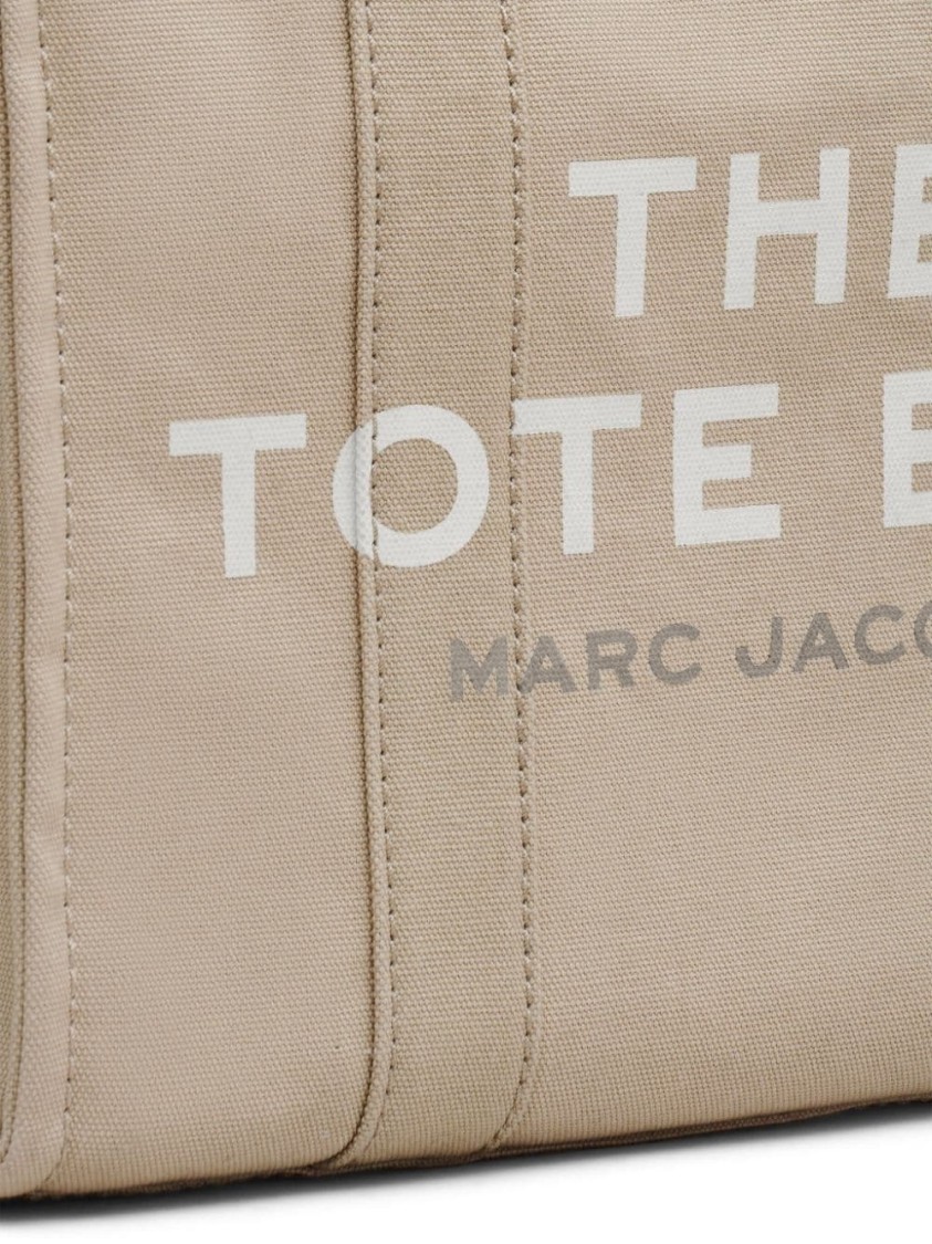 Marc Jacobs Tote Bag With Detachable Strap And Bold Lettering In Neutrals