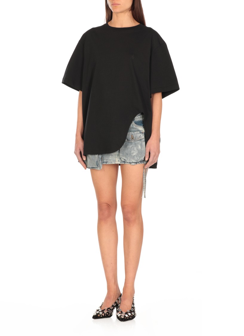 Attico Logo Embroidered Oversized T-shirt In Black