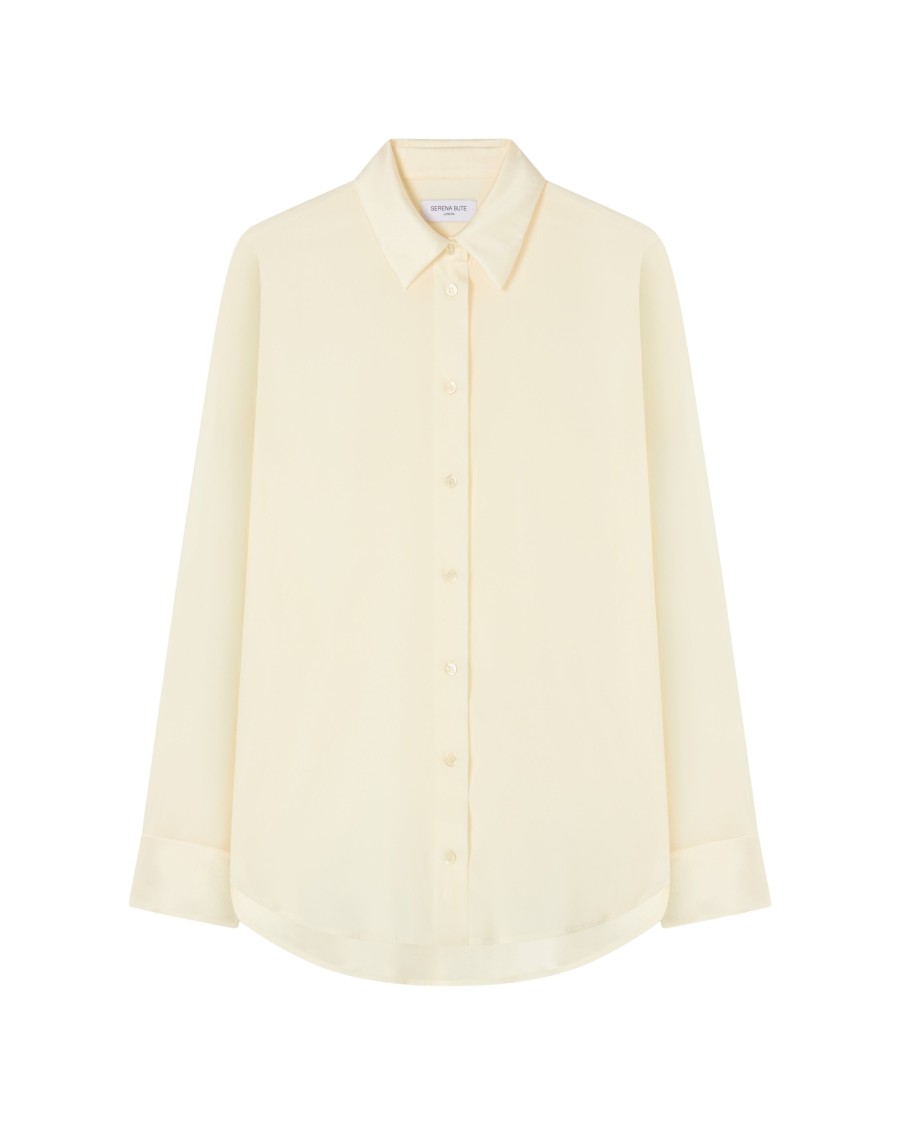 Serena Bute Silk Classic Shirt - Cream In Neutrals
