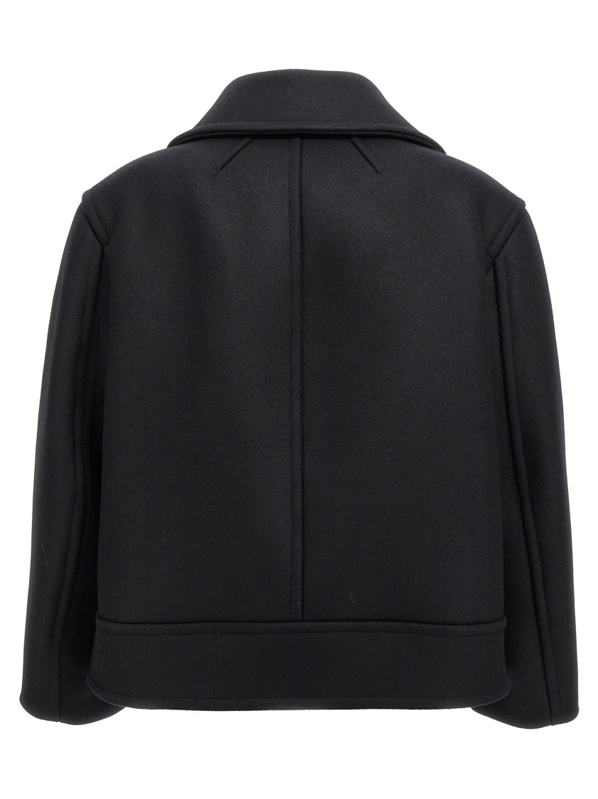 Saint Laurent Oversize Pea Coat In Blue