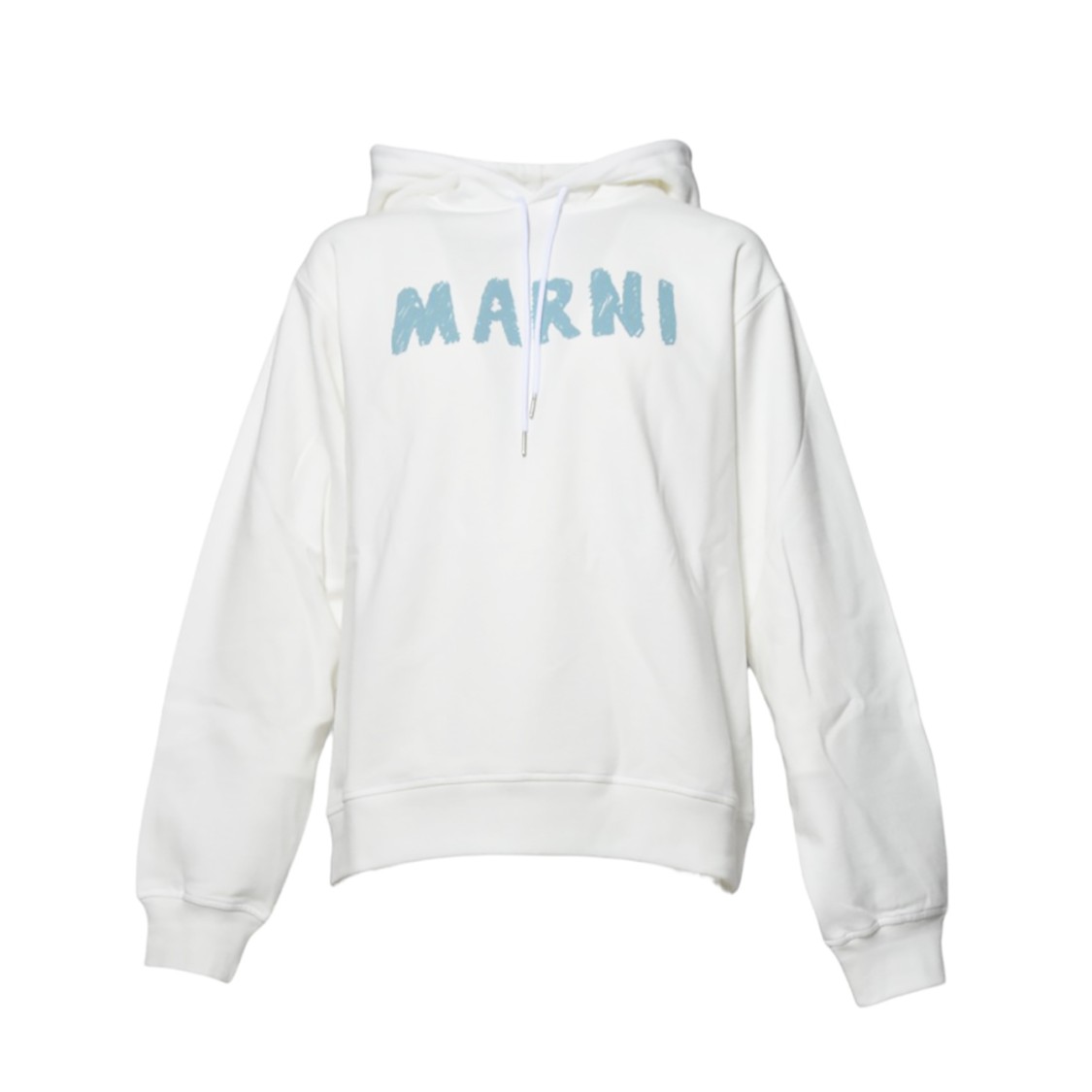 Marni White Organic Cotton Hoodie With Logo