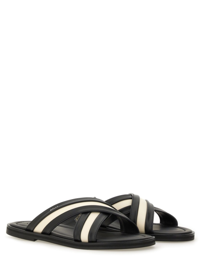 Shop Bally "gherry" Slide Sandals In Black
