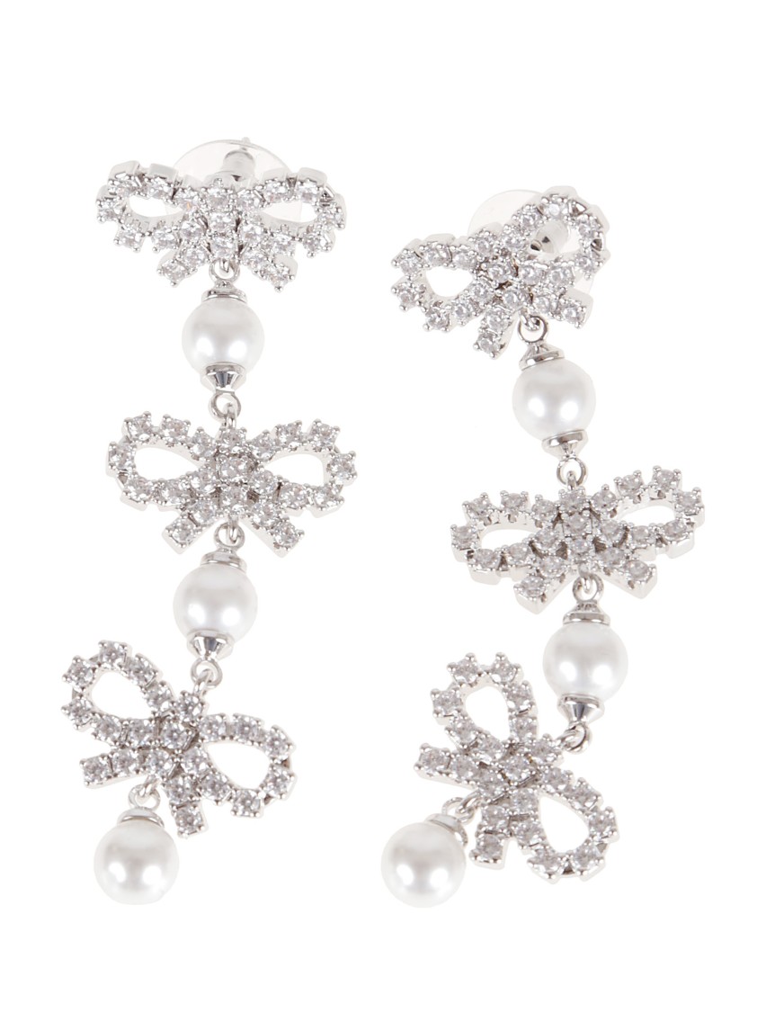 Self-portrait Tiered Earrings With Crystal Bow