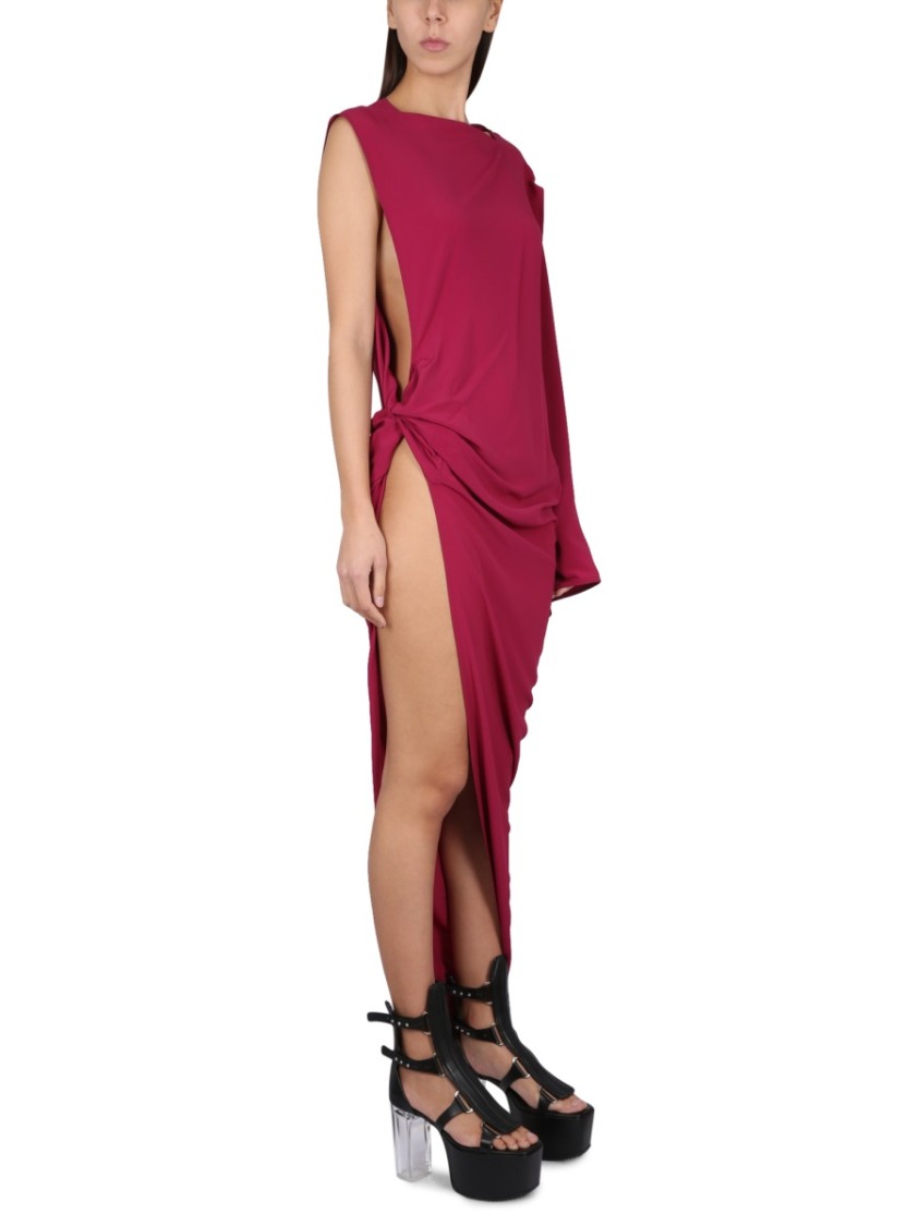 Rick Owens Edfu Gown In Cocoon Silk Blend Crepe Clothing In Red