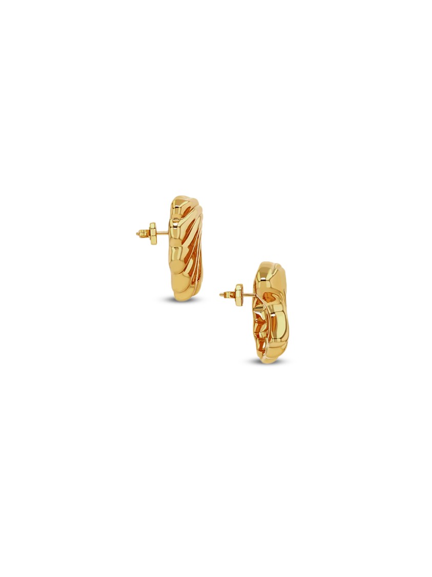 Anine Bing Curved Shell Earrings In 14k Gold Plated Brass