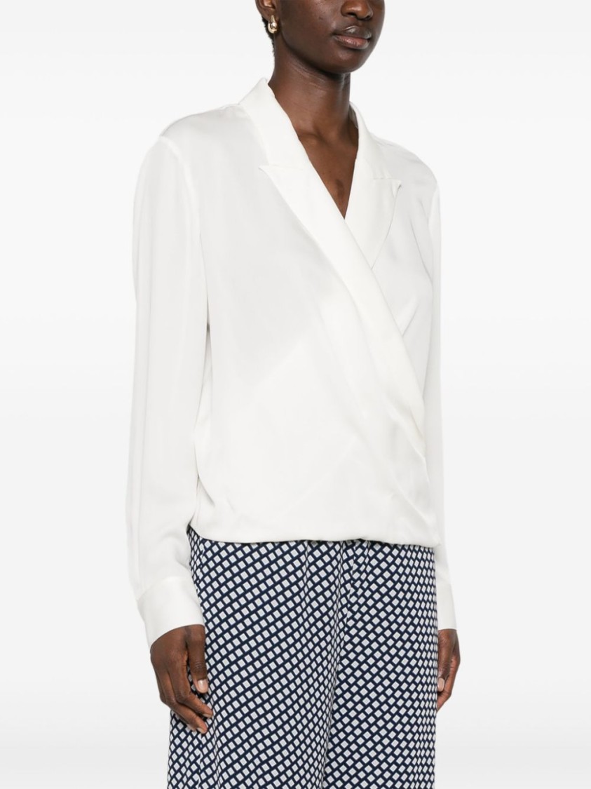 Theory Women's Draped Silk-georgette Blouse In White