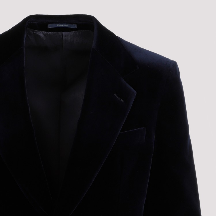 Gucci★素敵！Men Caspian Wool SPW Jacket Blazer NWT Gucci Lettered Logo Pinstripe Dark Gray Wool Blue Blazer