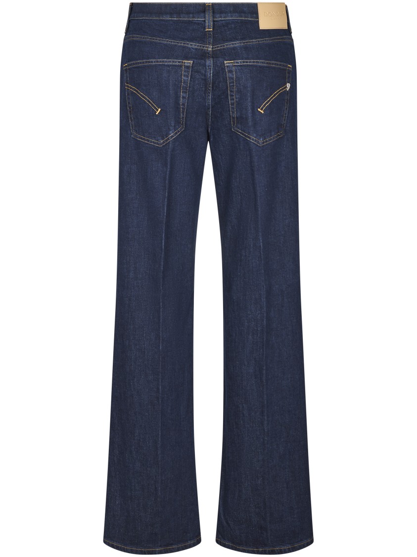 Dondup Wide-leg Denim Trousers With Unique Zippered Pockets In Blue