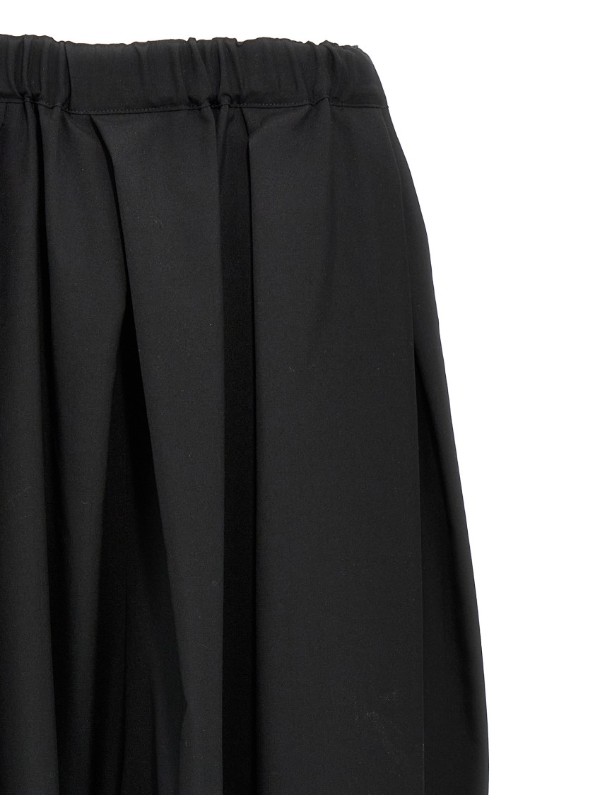 Comme Des Garçons Extra Wide Leg Wool Trousers In Black