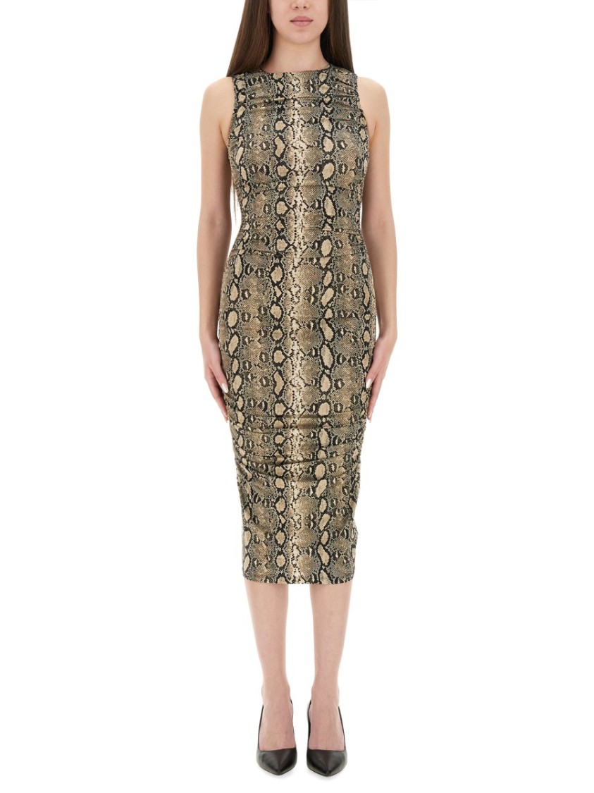 Michael Michael Kors Animal Print Dress In Neutral