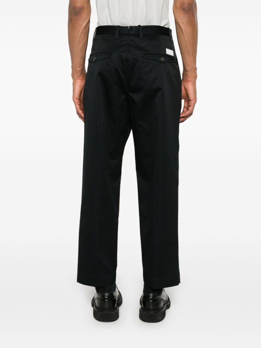 Nine In The Morning Relaxed-fit Black Trousers With Pleated Front Design In Black