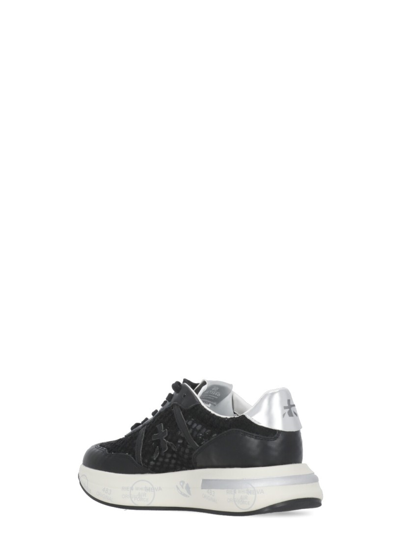 Premiata Mesh Panel Sneakers Metallic Accent