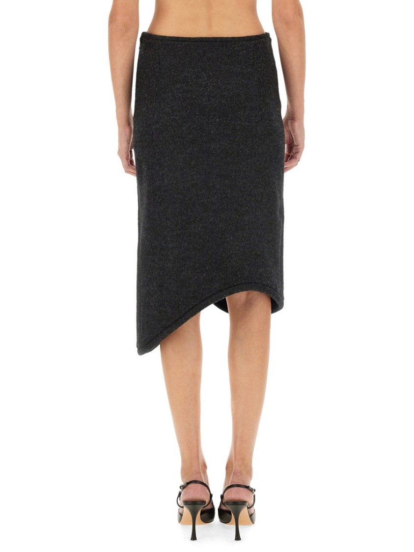 Victoria Beckham Padded Tube Detail Skirt In Grey