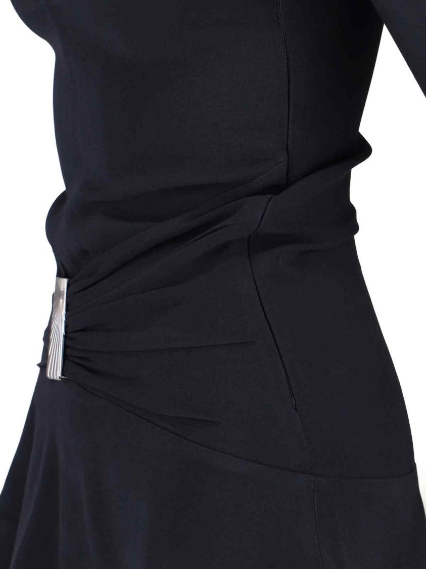The Attico Mini Dress With Deep V-Neck in Black | THE LIST