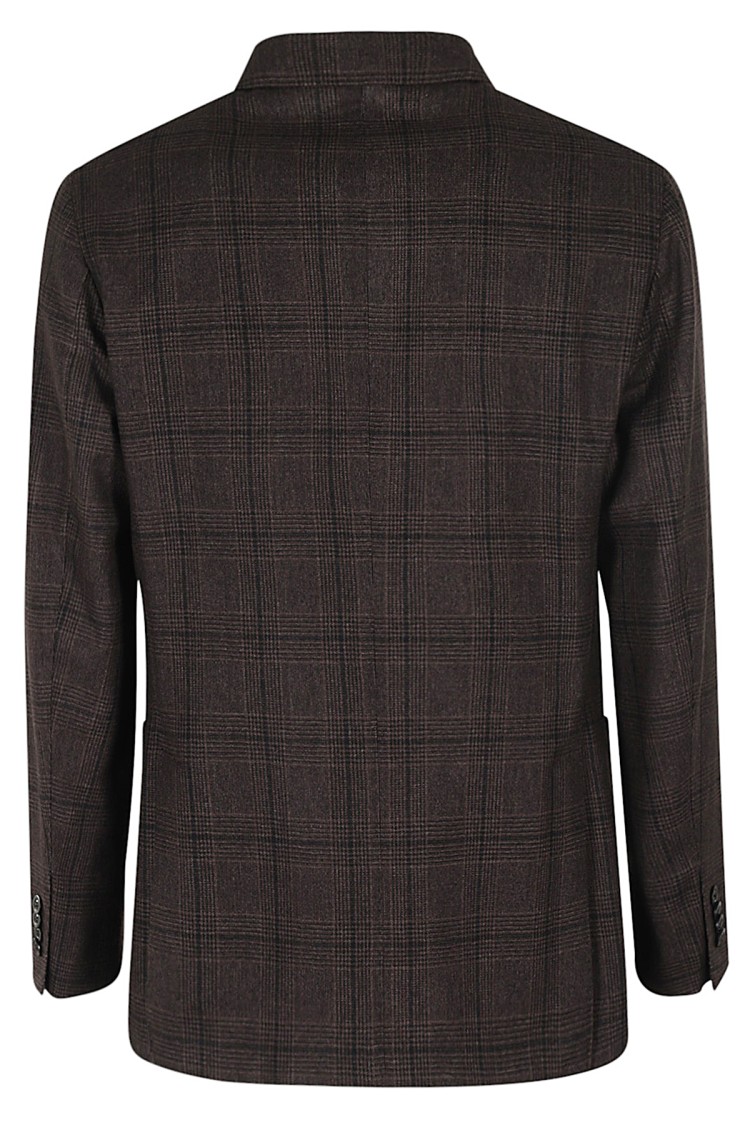 Boglioli Prince Of Wales Pattern Brown Jacket In Brown