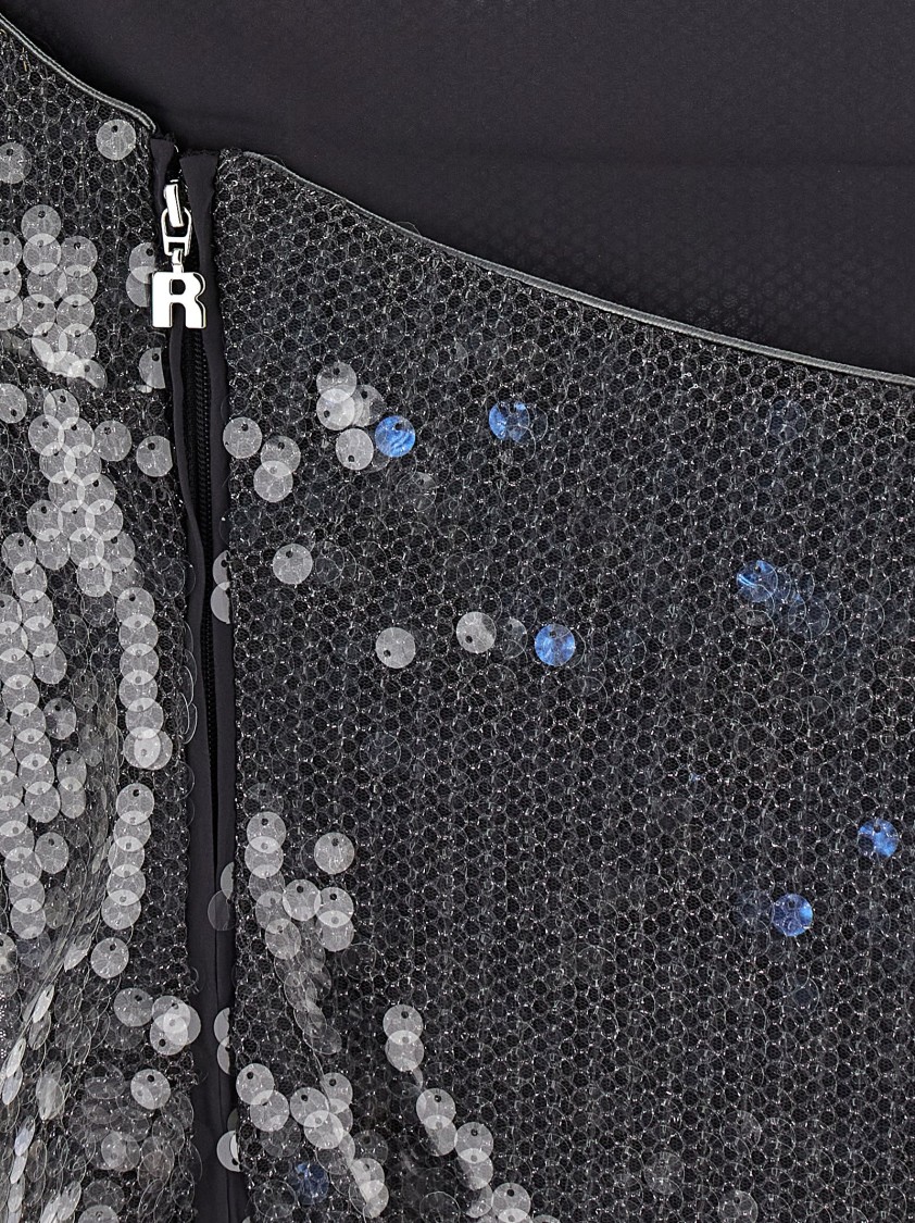 Rotate Birger Christensen Rotate Halter Neck Top With Sequin Embellishments In Black
