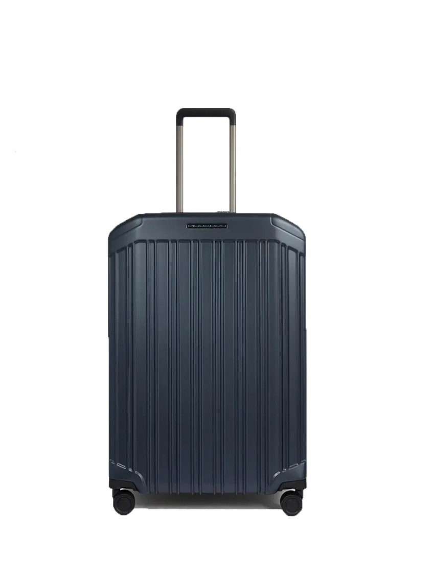 Piquadro Expandable Hard-shell Trolley With Ribbed Design