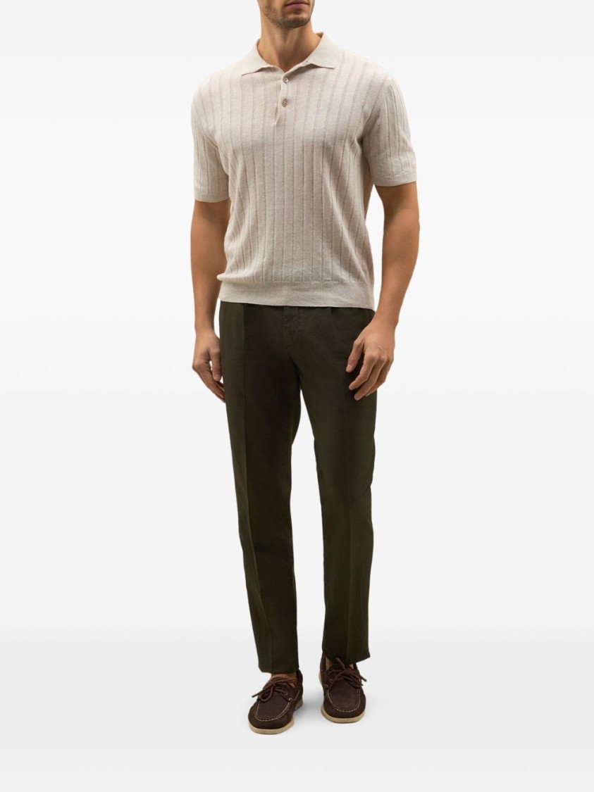 Boglioli Light Beige Flat-ribbed Linen