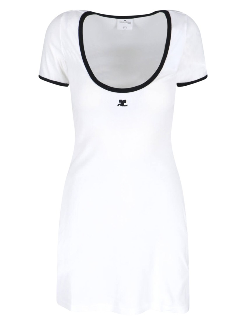 オールインワン・サロペット Courreges Ribbed Cotton Mini Dress With Logo Embroidery Courrèges Ribbed Cotton Dress With Logo Embroidery | THE LIST