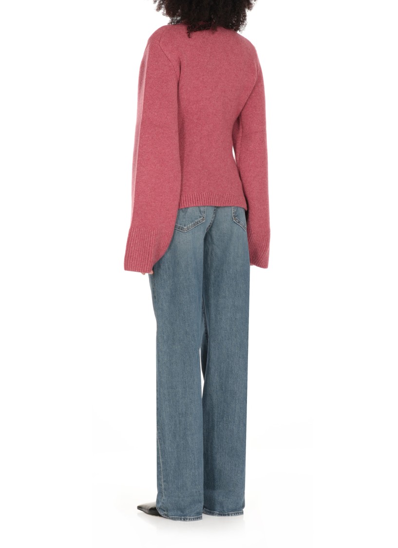 Khaite Scarlet V-neck Cashmere Cardigan In Pink